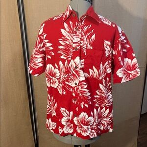 Hawaiian Red Floral Men's Casual Shirt